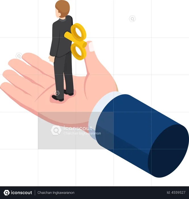 Employee getting controlled by boss  Illustration