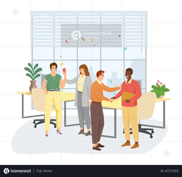 Employee getting promotion at work  Illustration