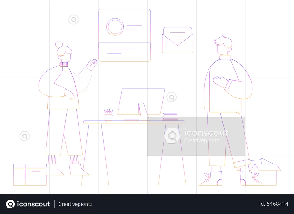 Employee giving presentation  Illustration