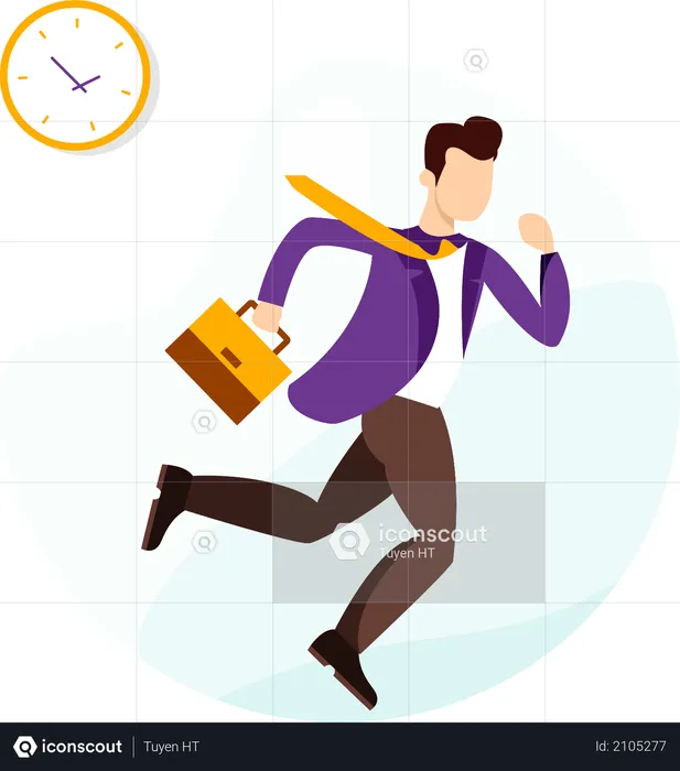 Employee going to office  Illustration