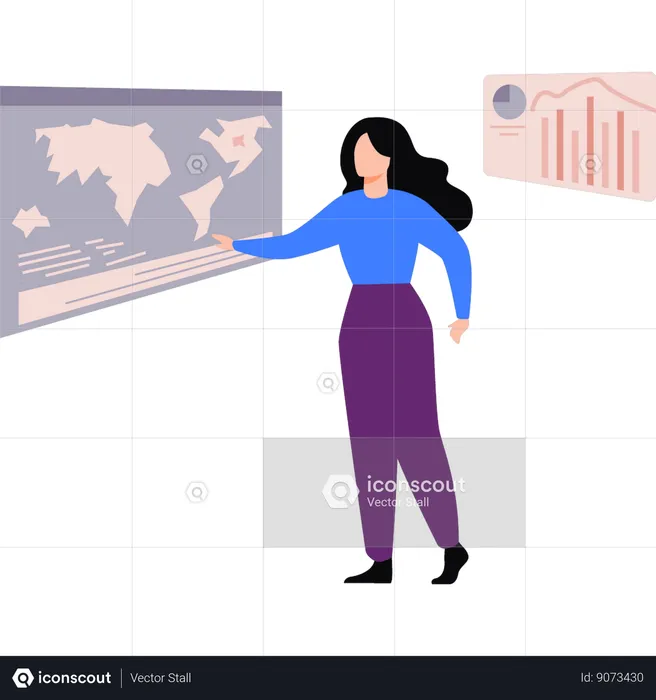 Employee have global business  Illustration