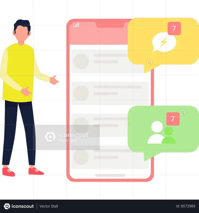 Employee have many unread messages  Illustration
