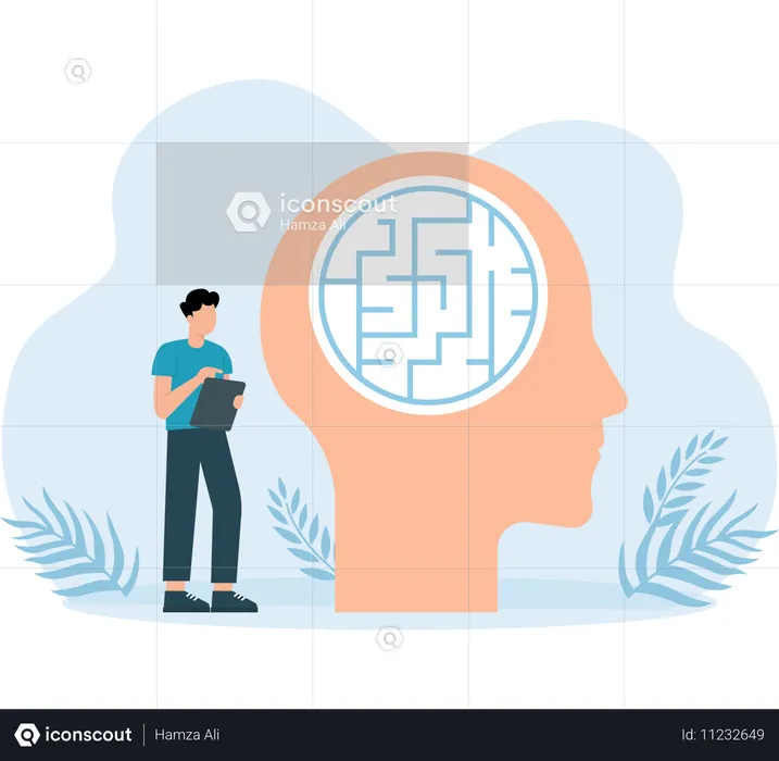 Employee have Puzzle in Mind  Illustration