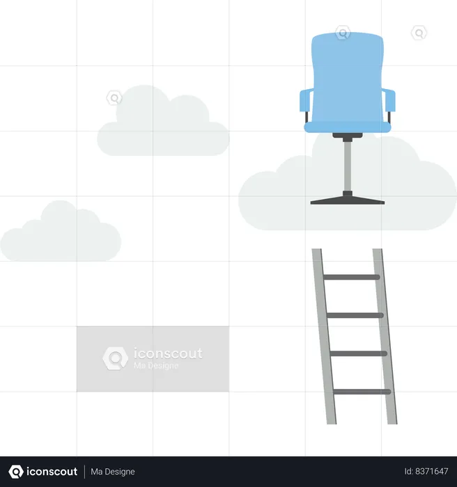 Employee have to climb success ladder  Illustration