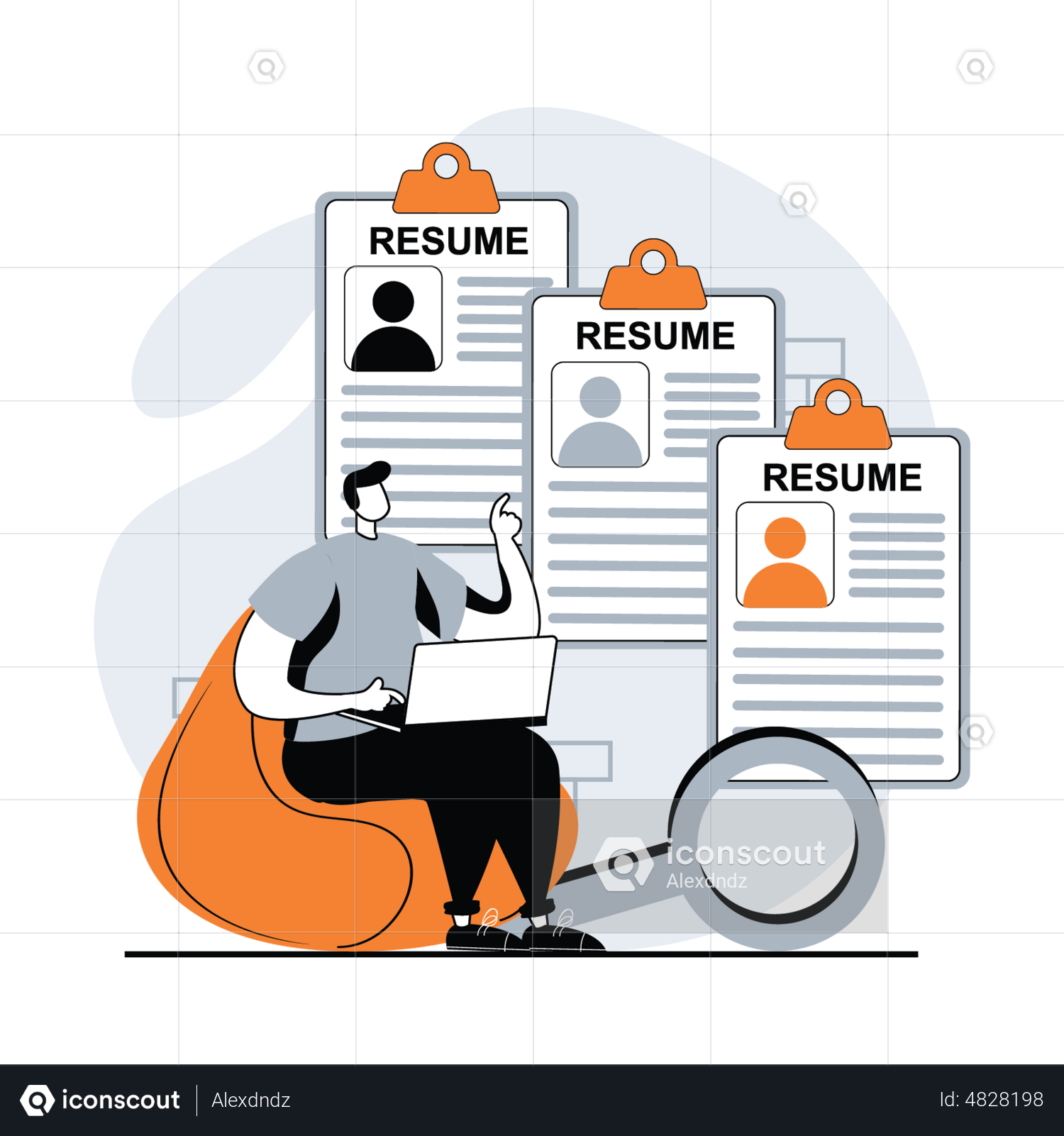 Best Employee Hiring Process Illustration Download In PNG & Vector Format