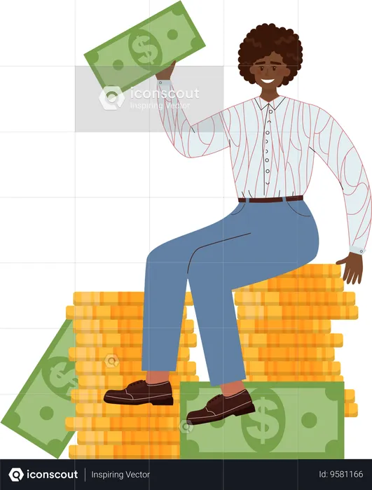 Employee indicates financial growth  Illustration