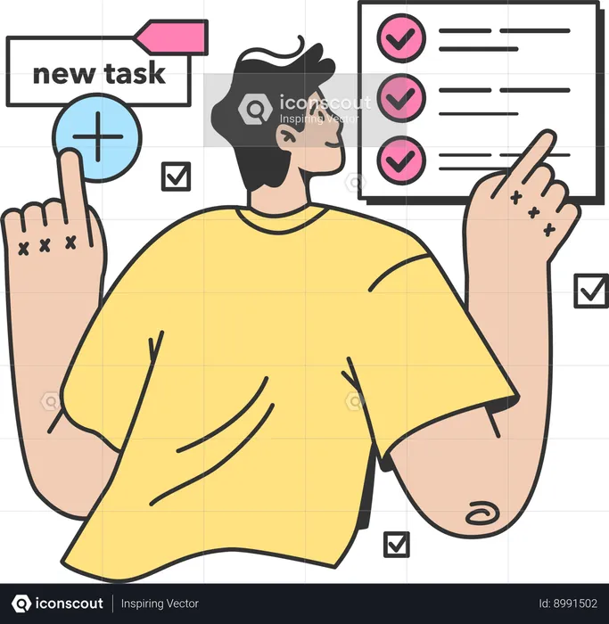 Employee is adding new task to the list  Illustration