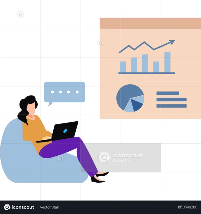 Employee is analyzing business analytics  Illustration