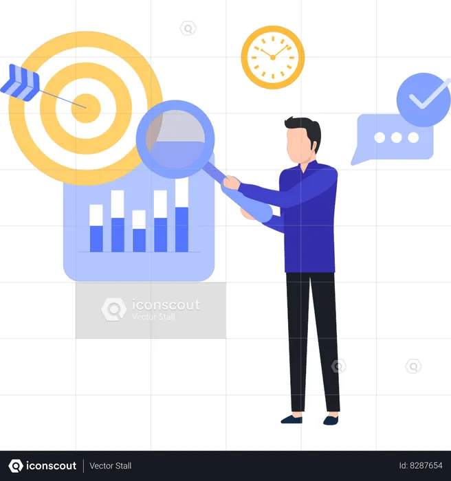 Employee is analyzing targets  Illustration