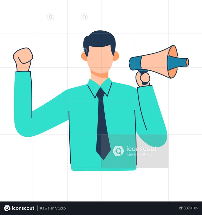 Employee is announcing business advertisement  Illustration