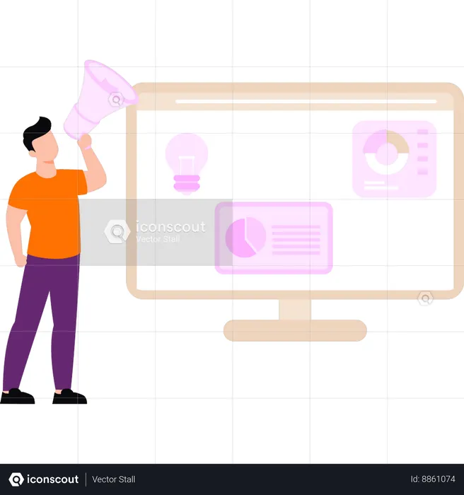 Employee is announcing marketing goals  Illustration