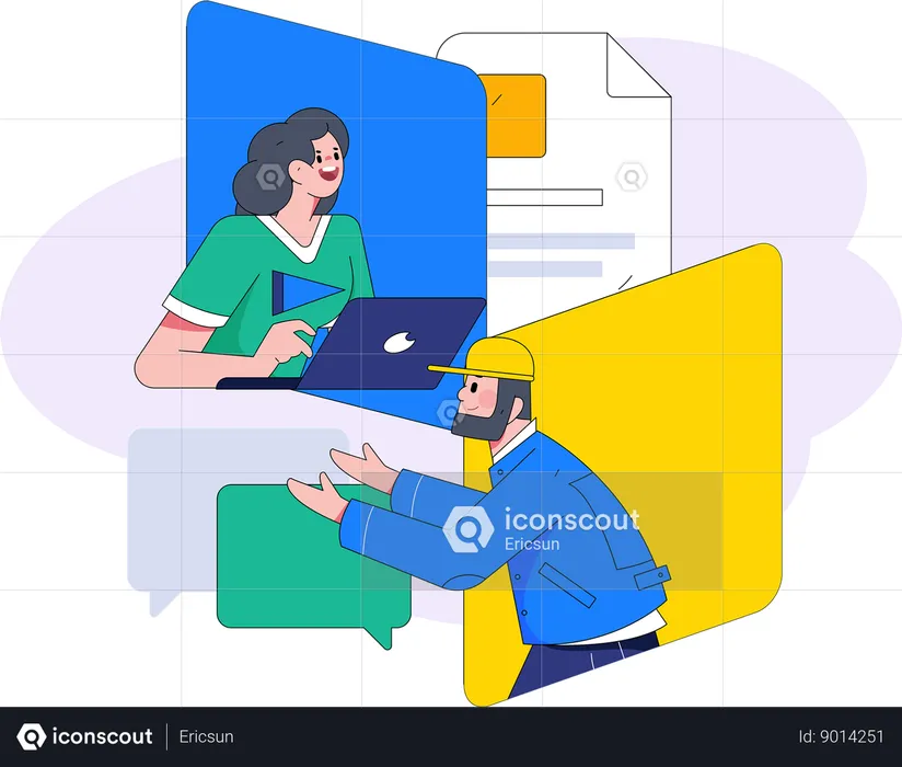Employee is doing customer care support  Illustration