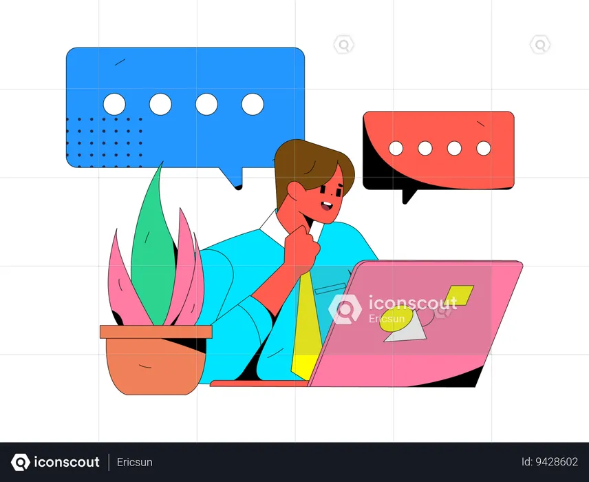 Employee is doing customer care support  Illustration