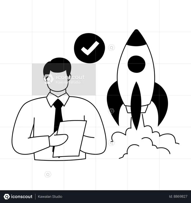 Employee is doing new product launch  Illustration