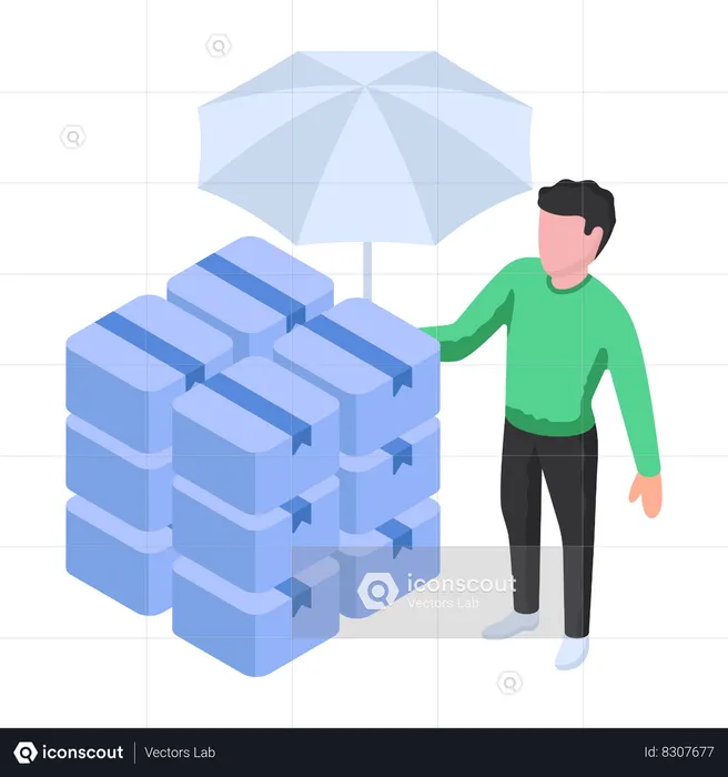 Best Employee is doing Parachute Delivery Illustration download in PNG & Vector format