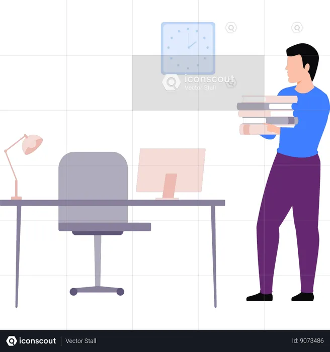 Employee is doing time management  Illustration