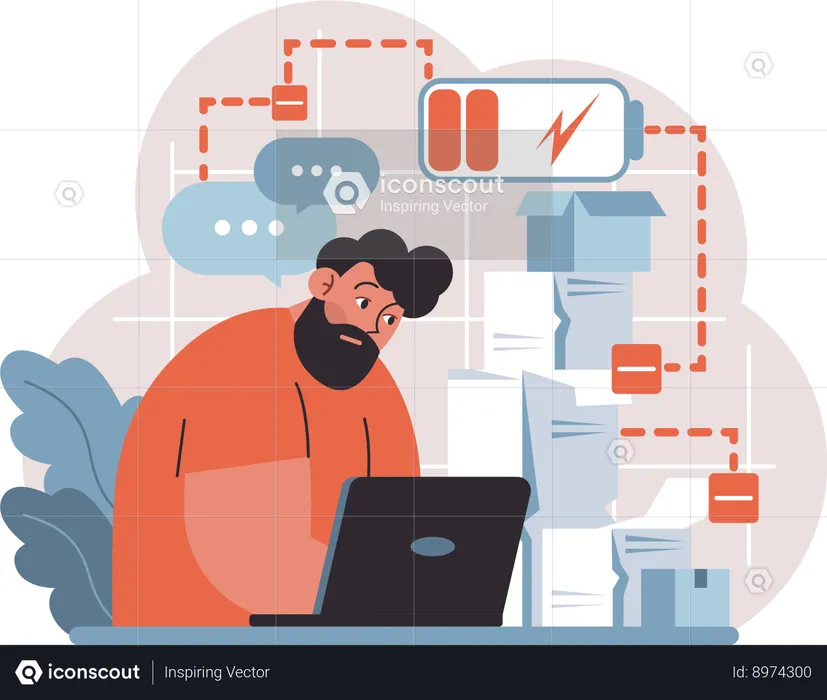 Employee is exhausted  Illustration