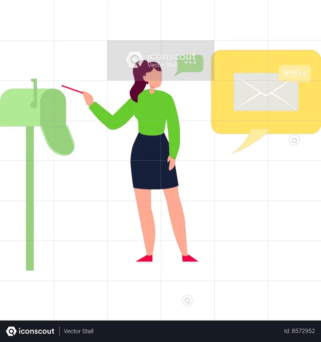 Employee is explaining about mail notification  Illustration