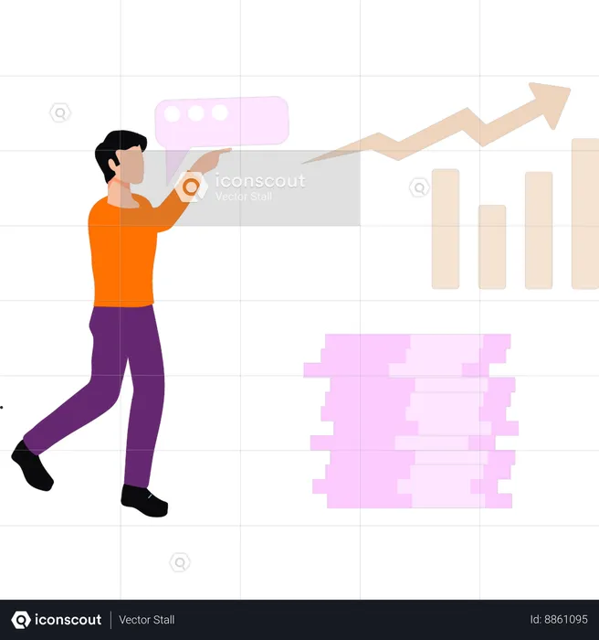 Employee is explaining business data  Illustration