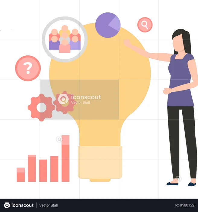 Employee is explaining her innovative idea  Illustration