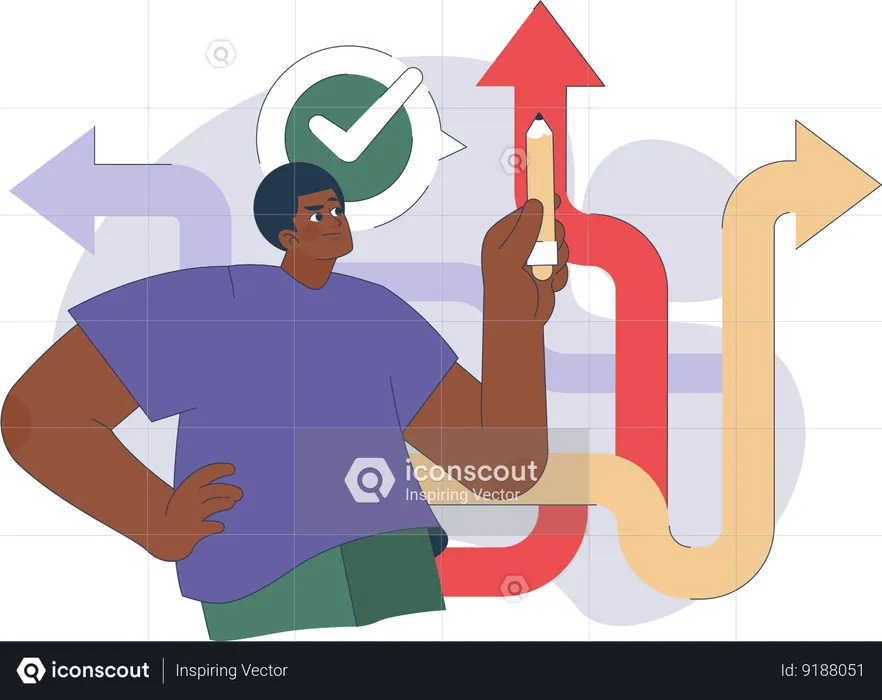 Employee is finding business direction  Illustration