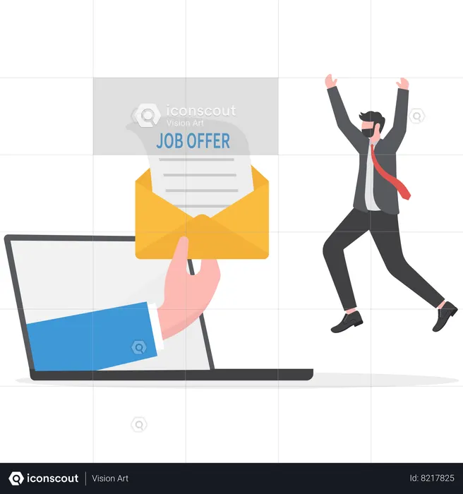 Employee is getting job offer letter  Illustration