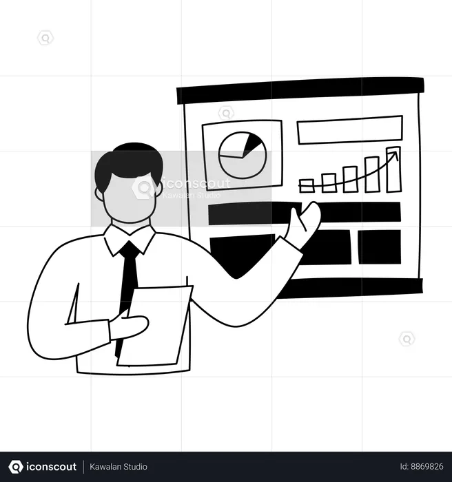Employee is giving business presentation  Illustration