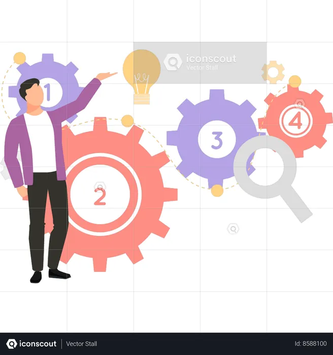 Employee is making website changes  Illustration