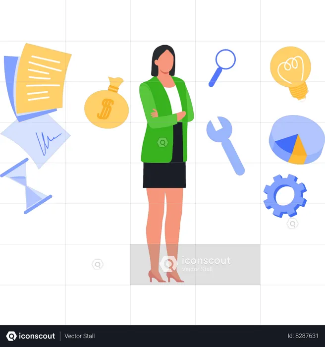 Employee is managing business  Illustration