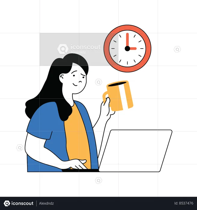 Employee is managing her timeline  Illustration