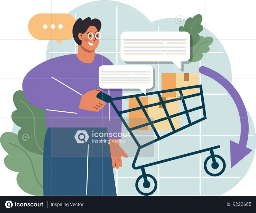 Employee is managing shopping schedule  Illustration
