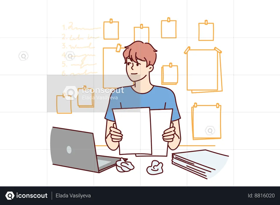 Employee is overburdened with office work  Illustration