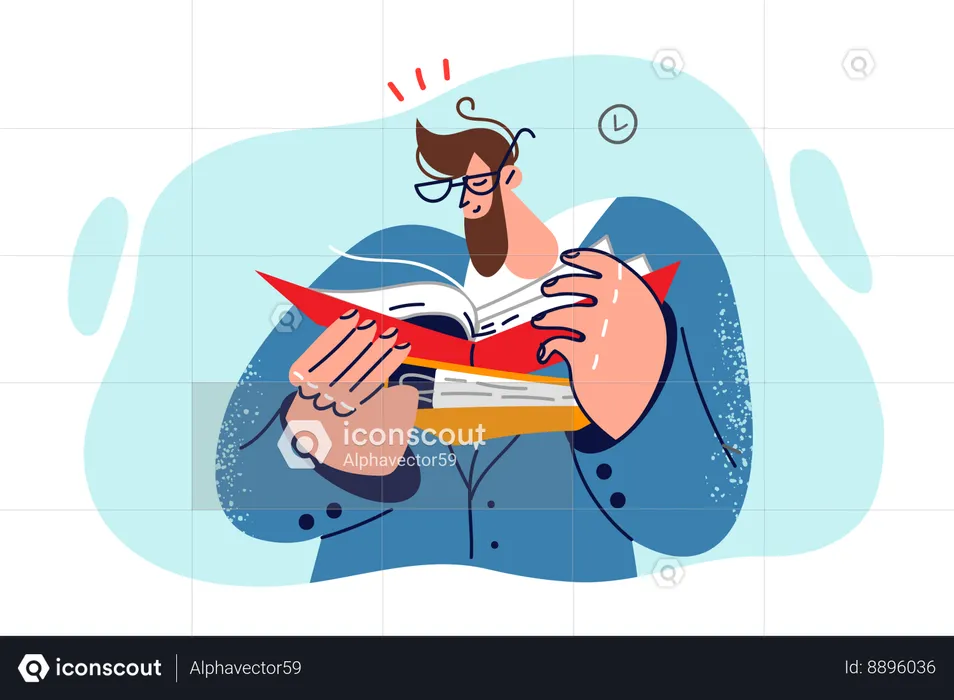 Employee is overloaded with office documents  Illustration
