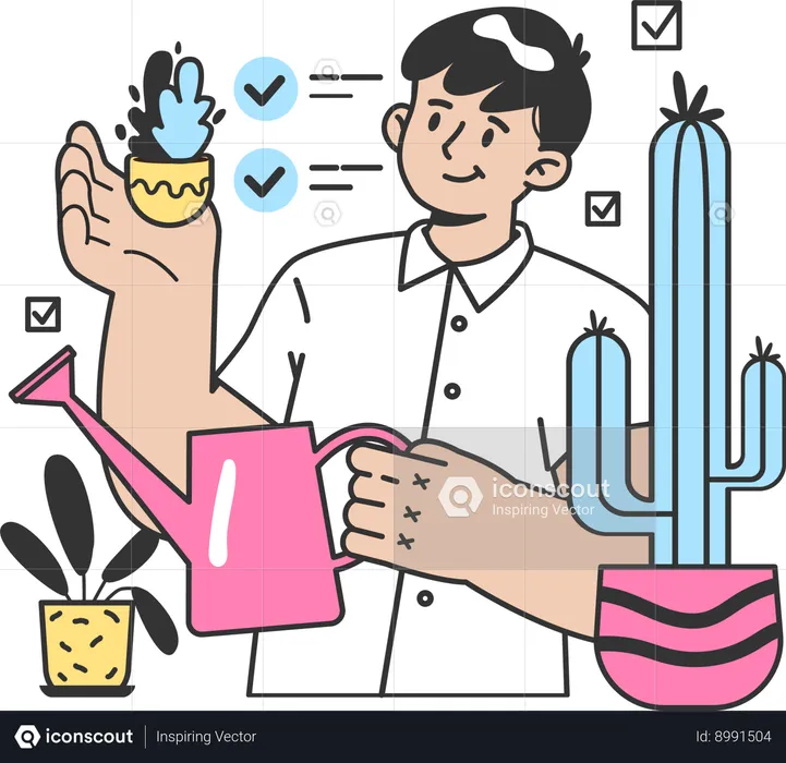 Employee is preparing plan list  Illustration