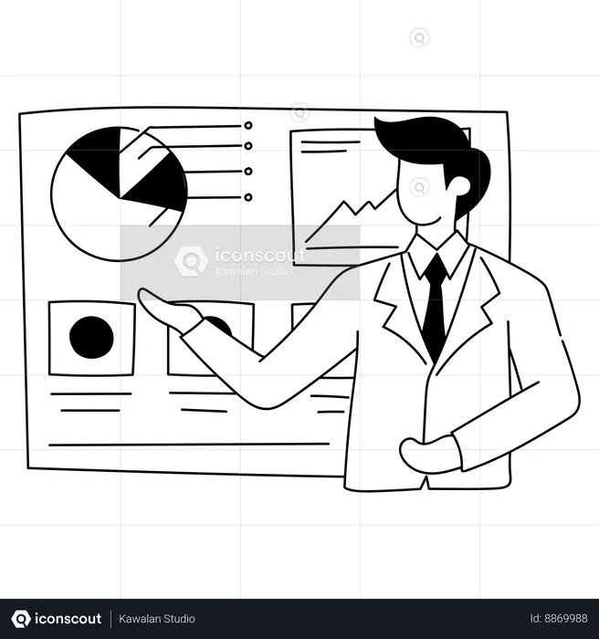 Employee is presenting on board  Illustration