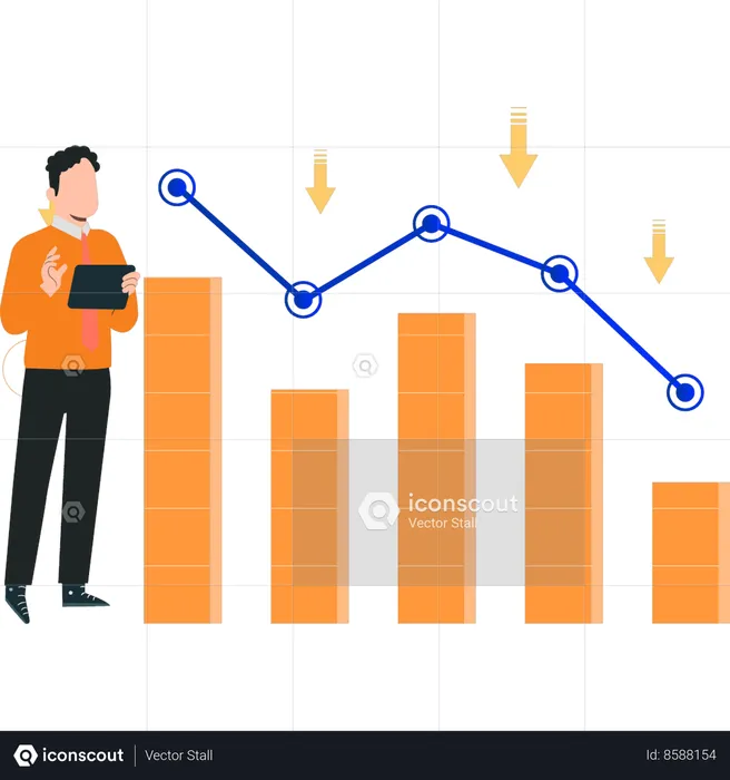 Employee is presenting recession period  Illustration