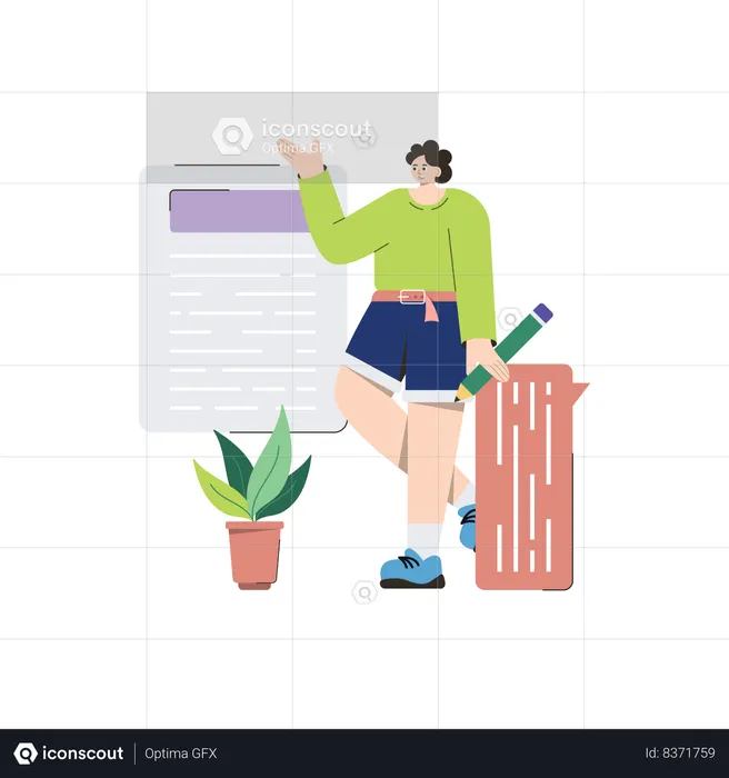 Employee is reviewing content  Illustration