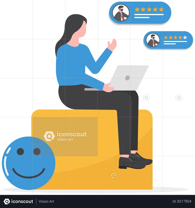 Employee is reviewing customer feedback  Illustration