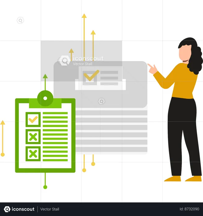 Employee is reviewing task list  Illustration