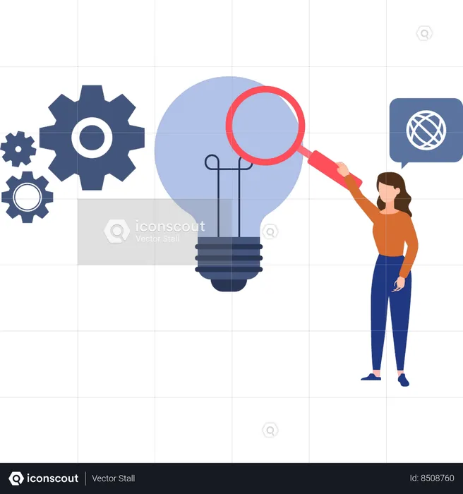 Employee is searching for an idea  Illustration