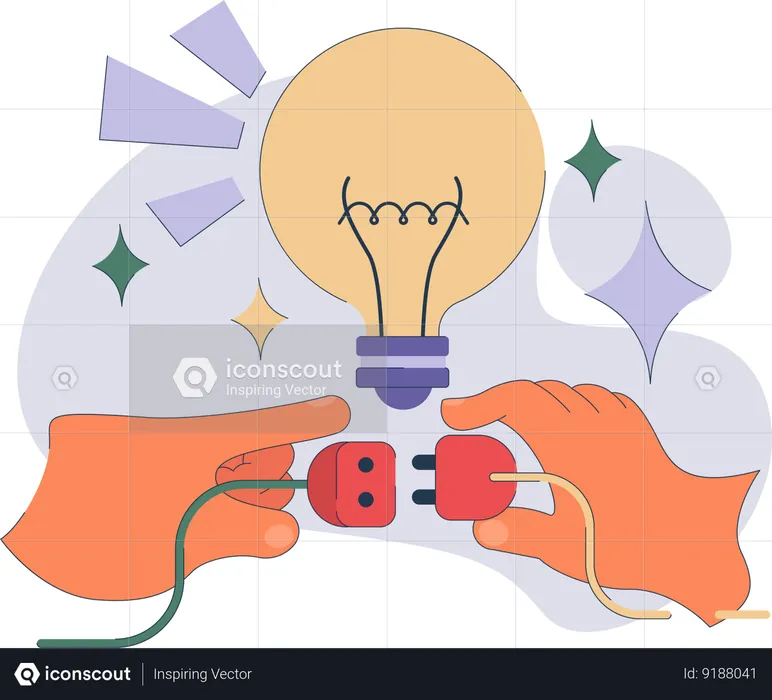 Employee is searching for innovative ideas  Illustration