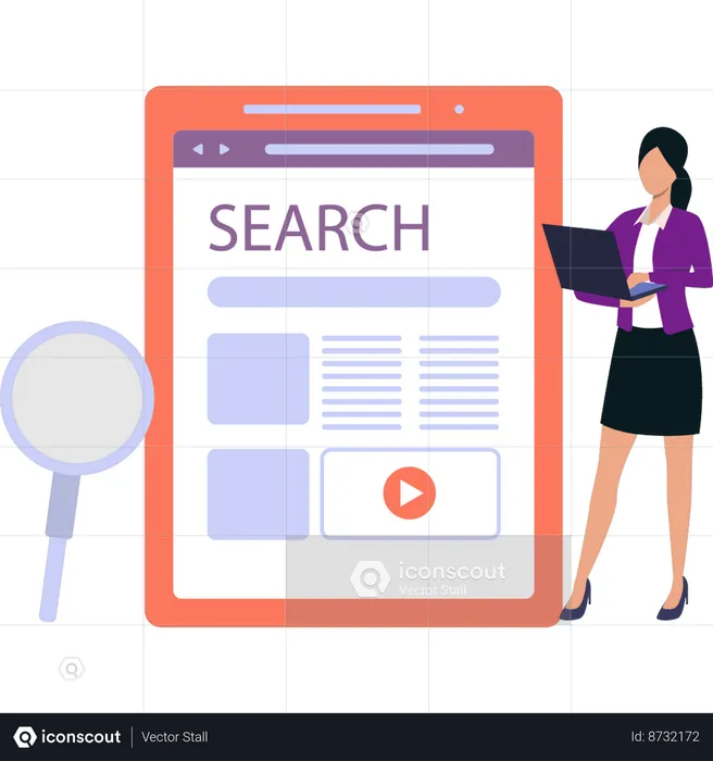 Employee is searching video  Illustration