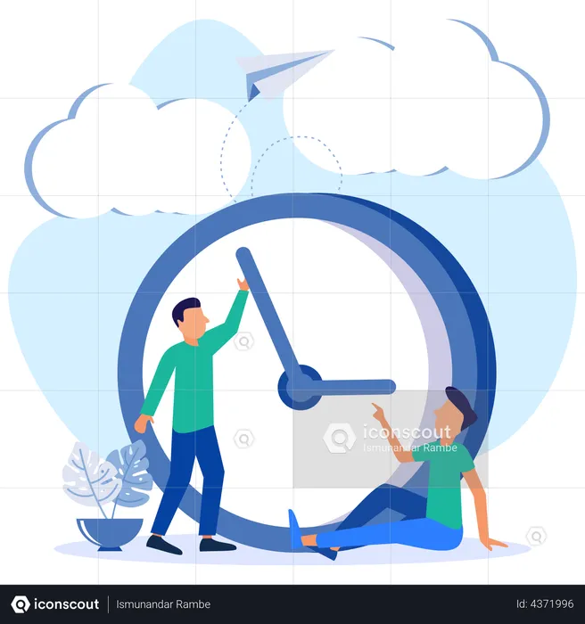 Employee managing time  Illustration