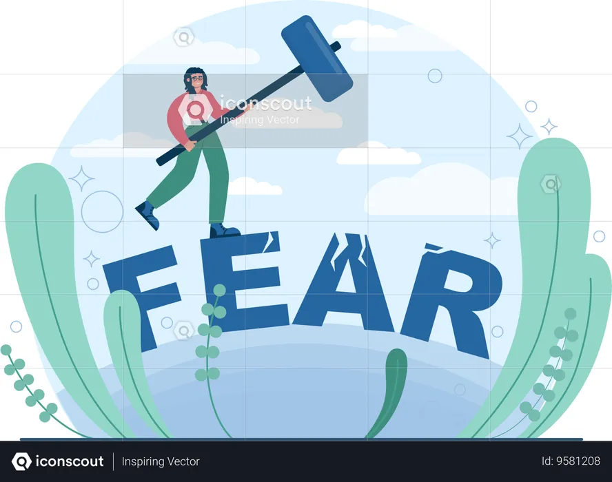 Employee overcomes her fear  Illustration