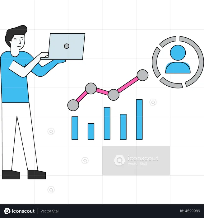 Employee performance graph  Illustration