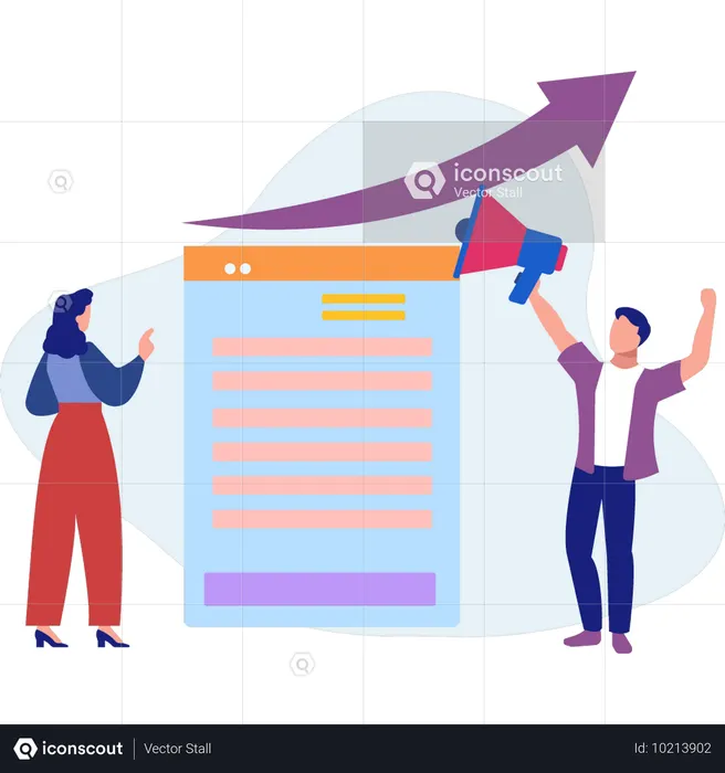 Employee pointing at business document  Illustration