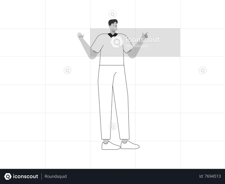 Employee pointing something  Illustration