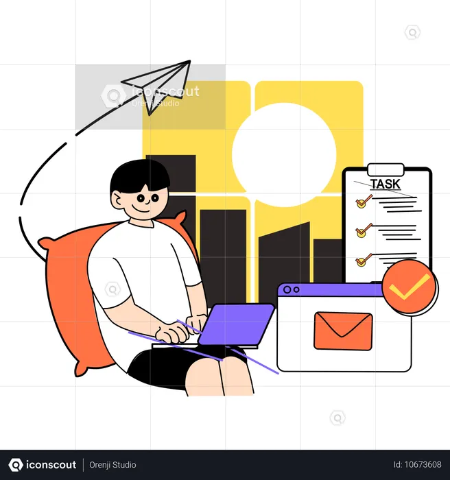 Employee prepares to do list  Illustration