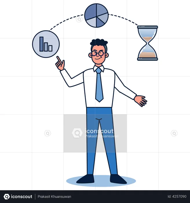 Employee Presenting Business Plan  Illustration