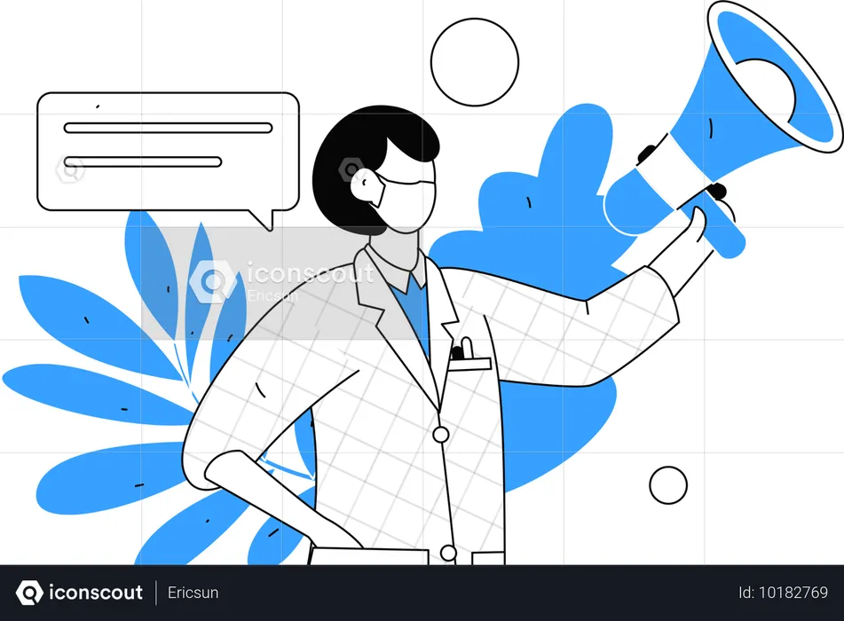 Employee promotes on social media platform  Illustration